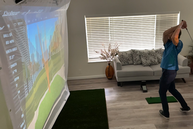 HomeCourse Golf ProScreen 180 Golf Simulator in A Box - Phigolf Mobile & Home Golf Simulator Bundle - At Home Golf